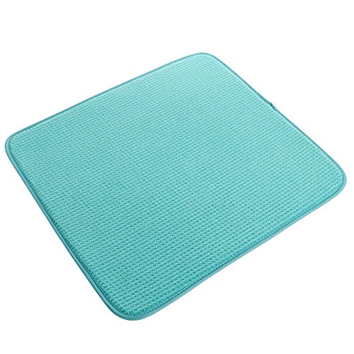 Preisvergleich Produktbild Amos Abtropfmatte ultrasaugfähigen Mikrofaser Küche Abtropfgestell Reinigungstuch Handtuch 41 x 46 cm aqua