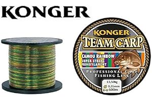 Konger Team Carp Rainbow Bobine de fil de pêche monofilament pour carpe 600 m