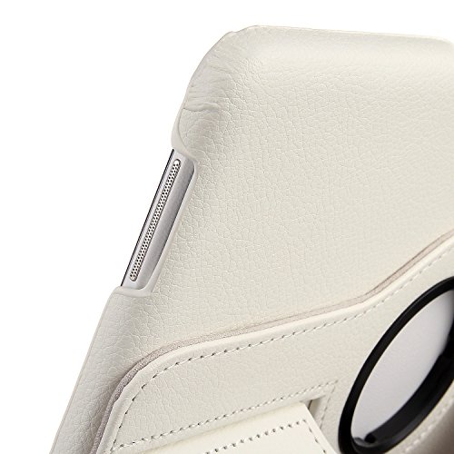 EnGive 360°Drehbares Ledertasche Samsung Galaxy Tab 4 10.1 Hülle (10,1 Zoll) Schutzhülle Case Tasche mit Ständerfunktion Auto Sleep/Wake-Funktion (Samsung Galaxy Tab 4 10.1, Weiß) - 4