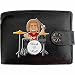 Produktbild Old Drummer Rock n Roll Alten Schlagzeuger Musik Schlagzeug Klassek Herren Geldbörse Portemonnaie Brieftasche aus echtem Leder schwarz Geschenk Präsent mit Metall Box