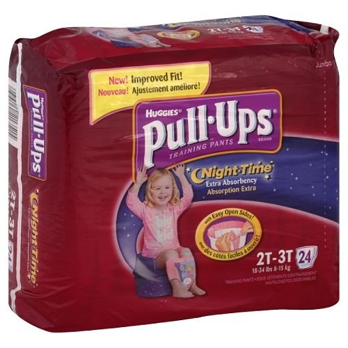 Pull-Ups Training Pants Night Time Girls 2T-3T Jumbo 24-Count (Pack of 4)