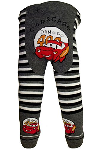 Baby and Toddler Wooly leggings by Dotty Fish boys Grey Cars - 95cm/24+ months