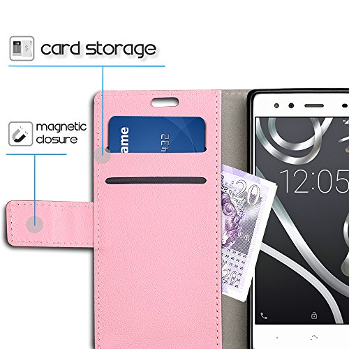 SLEO Funda BQ Aquaris X BQ Aquaris X Pro  Cartera Carcasa Piel PU Suave Flip Folio Caja Super Delgado  Estilo Libro Soporte Plegable y Cierre Magn  tico  para BQ Aquaris X BQ Aquaris X Pro - Rosa