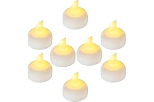 Yakpo Confezione da 12 candele galleggianti a LED senza fiamma, colore bianco caldo, funzionamento a batteria, candele votive impermeabili per esterni, centrotavola per matrimoni, piscina, decorazioni