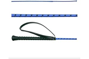 JA Horse Fleck Reitgerte Dressurgerte Pferd Reiter Reitsport Gummigriff mit Handlasche Basic Gerte für Anfänger 80-130 cm (Blau, 100 cm)