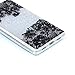 Huawei P8 Lite Case,Huawei P8 Lite Bling Case,Leeook Creative Shiny Glitter Hard Back Cover Pretty Black Flower Pattern Slim Fit Soft Tpu Frame Silver Silicone Rubber Case Cover for Huawei P8 Lite+ 1x Black Stylus-Silver,Black Flower