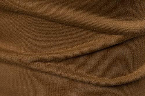 TEBAISE Herren Herbst Winter Casual Langarm Solid Stand Zipper Jacke Top Bluse(Braun,EU-52/CN-S)