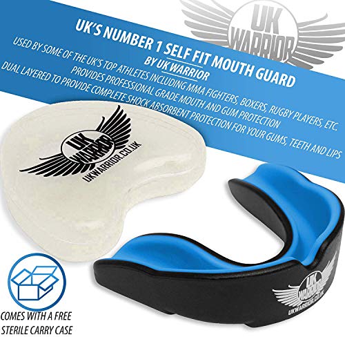 UK Warrior - Protector bucal para boxeadores, rojo/negro