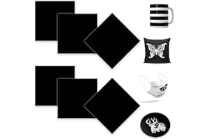 ‎LUCKIGUCK LUCKIGUCK Einfarbig Infusible Transfer Ink Sheets 6 Stück/Set, Unschmelzbare Transfer-Tintenblätter 30.5 x 30.5 cm Solid Color, Farb- und Mustertransferfolie (SCHWARZ)
