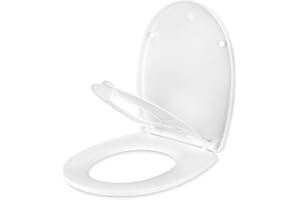 YOTOREE Toilettendeckel mit Kindersitz, 2 in 1 WC-Sitz Toilettensitz mit Absenkautomatik, O Form Duroplast Klodeckel mit Verstellbaren Scharnieren, Quick-Release Funktion für einfach Reinigung, Weiß