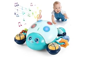 Tigerhu Baby Spielzeug ab 6 12 Monate Mädchen Junge Krabbelnde Ladybug Geschenke ab 1 2 Jahr , mit Lichtern, Musik und interaktivem System,
