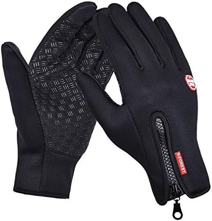 HONGREE Cycling Gloves, HOMREE Waterproof Full Finger Touchscreen in Winter Outdoor Windproof Black Gel Bike Gloves…