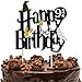Produktbild Ceeco Doppelseitiger Glitzer Schwarz Harry Potter inspirierte Kuchendekoration Happy Birthday