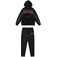 YOUPO Embroidered Trapstar Tracksuit for Men and Women, Unisex Trapstar Shooters Suit, 2 Piece Sports Jogging Set Autumn Winter, Fleece Hooded Sweatshirt and Pants (Color : 8838 black, Size : Small