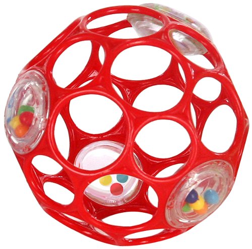 Rhino Toys Oball 4 81033 Activity Ball with Rattling Parts Colour B (Red)