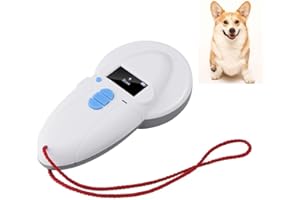 TANGXI Lecteur d'identification pour animaux de compagnie, lecteur de puces RFID pour animaux - FDX-A/FDX-B (SO11784/85)/HDX/I/EM4102 Microchip Scanner, 128x64 OLED Label Display, 1400mA USB Rechargeable