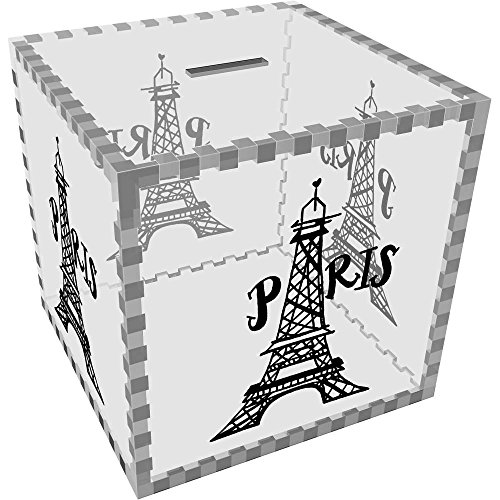 Large 'Paris Eiffel Tower' Clear Money Box / Piggy Bank (MB00042442