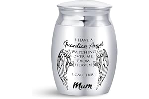 LSxAB I Have A Guardian Angel Cremation Urn for Mum Ashes Memorial Small Adult Funeral Share Mini Urns Keepsake