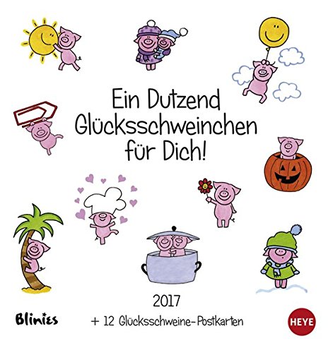Preisvergleich Produktbild Dutzend Glücksschweine Postkartenkalender - Kalender 2017
