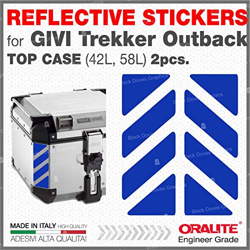 Black Doves - 2pcs Stickers Reflectantes para GIVI Trekker Outback - AZUL