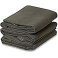 UK Eco Green Canvas Heavy Duty Cotton Tarpaulin Cover Boat Log Store Roofing Sheets (Grey, 6 x 6 ft(1.8 x 1.8m))