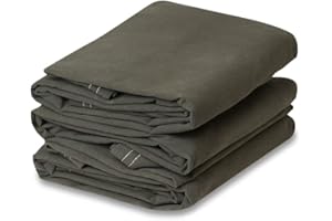 GLAMPTEX UK Eco Green Canvas Heavy Duty Cotton Tarpaulin Cover Boat Log Store Roofing Sheets (Grey, 6 x 6 ft(1.8 x 1.8m))