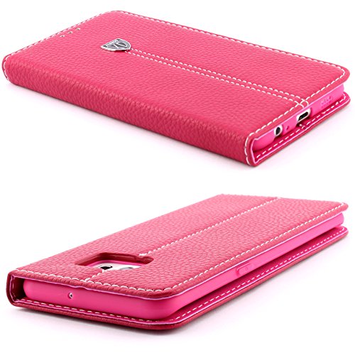 [ S6 edge ]Handy Schutz Tasche Noble Series Cover für Samsung Galaxy [ S6 edge ] edle Book Style Hülle mit Aufstellfunktion und Kartenfach ScorpioCover pink - 2