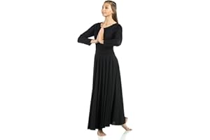 Danzcue Women's Praise Loose Fit Full Length Long Sleeve Dance Dress