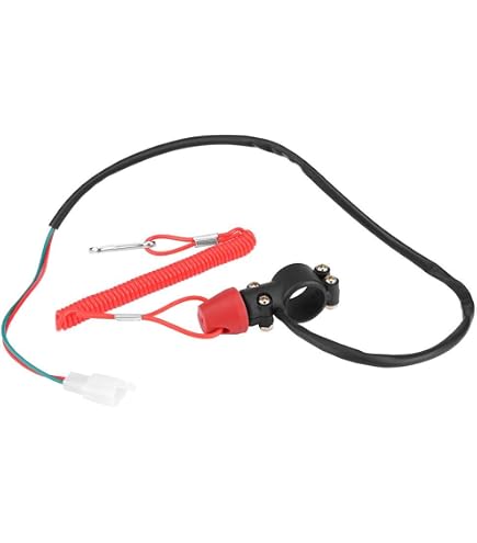 AUTOZOCO Interrupteur D’arrêt Moteur Avec Clip – Coupe-circuit Bateau, Clé De Sécurité Homme à L’eau, Cordon Extensible