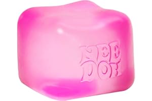 Schylling NeeDoh Nice Cube -Sensory Squeeze Toy with Super Solid Squish - 2.25" Cube - Pink