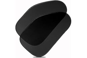 ZONETECH Zone Tech Side Window Cling On Sun Shades- 2-Pack Mesh Car Pop-Up Non Suction Cups Needed Sunshade