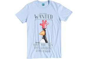 TruffleShuffle Wallace and Gromit Feathers McGraw Wanted Poster Blue T Shirt