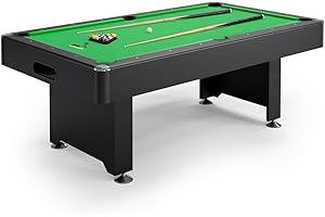 PLAY4FUN Billard américain - Tapis de Jeu en Laine, Retour de Boules Automatique et Accessoires Inclus