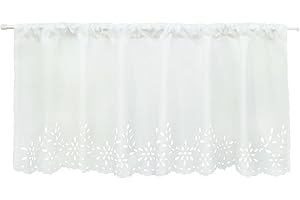 Joyswahl Zazdrostka kuchenna, woalka, firanka bistro ze wzorem wycinanym laserowo "Carmen", z tunelem na karnisz, wys. x szer. 60 x 90 cm, biała, 1 sztuka
