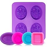 Multifunción: estos moldes pueden funcionar como molde de jabón o bandeja para hornear, bueno para hacer jabón hecho a mano, magdalenas, cupcakes, chocolate, hielo, gelatina, tarta, etc.