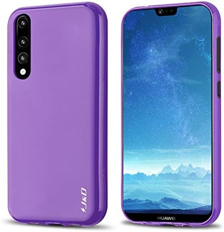 J&D Case Compatible for Huawei P20 Pro Case, Drop Protection Slim Cushion Shock Resistant Protective TPU Slim Case for Huawei P20 Pro Bumper Case, Not for Huawei P20/Huawei P20 Lite, Purple