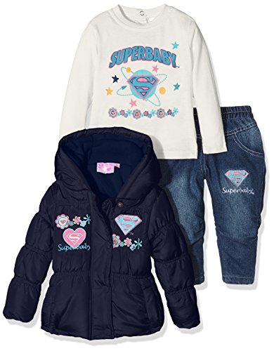 DC Comics Baby Girls 0-24m Superbaby Flower Clothing Set, Blue (Navy), 18-24 Months (Manufacturer Size:24 Months)