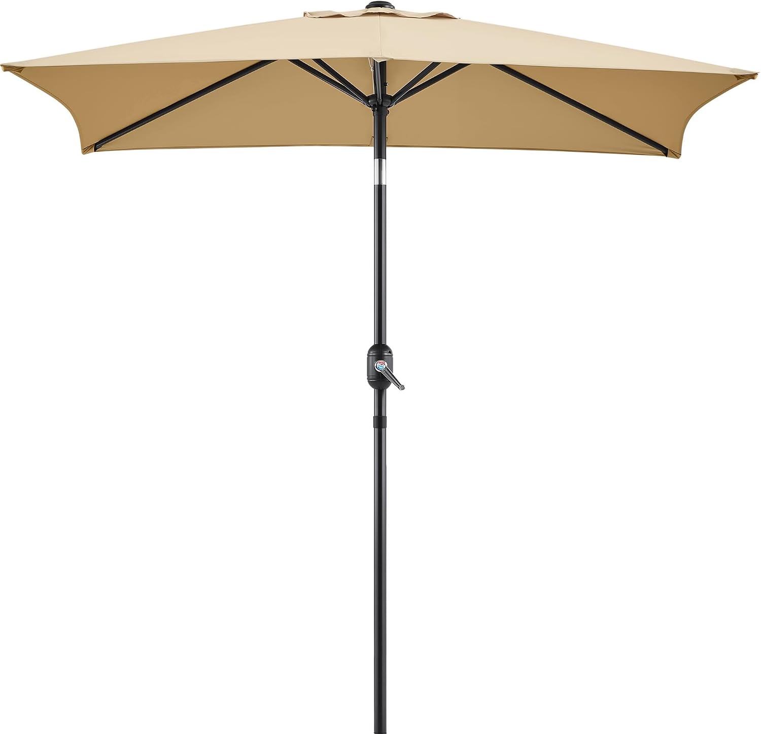 Yaheetech Sombra Amplia Rectangular 227 cm con Ajuste Solar, para Jardín, Terraza, Balcón, Playa - Incluye Manivela, Resistente al Viento, Fácil Instalación Tan