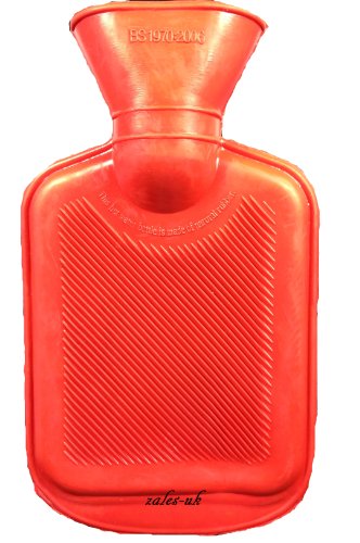 BRAND NEW SMALL HOT WATER BOTTLE - 0.5L - 4 DIFFERENT COLOURS - NATURAL RUBBER (Red)