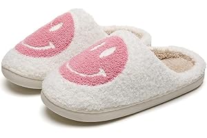 yoarmyt Smile Face Hausschuhe Damen Herren, Winter Warme Flauschige Plüsch Hausschuhe Indoor, Gesichter Hausschuhe, Rutschfeste Leichte Weiche Flauschige Pantoffeln, Frauen Bequeme Slippers Unisex