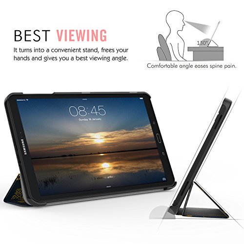MoKo Samsung Galaxy Tab A 10.1 Hülle – Ultra Lightweight Slim PU Leder Schutzhülle Smart Case mit Standfunktion und Auto Sleep / Wake Up Funktion für Samsung Galaxy Tab A 10.1 Zoll (2016) Wi-Fi/ LTE T580N / T585N Tablet-PC, Nachtlicht - 6