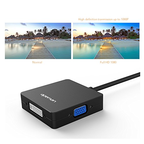 APEMAN Mini Displayport DP zu HDMI/VGA/DVI Konverter 3 in 1 Multifunktionales Thunderbolt Kabel Adapter für PC mit Mini-Displayport - 3