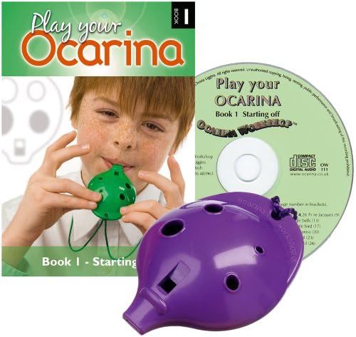 Plastic OCARINA Set, Purple 4-hole, with BOOK 1 and CD