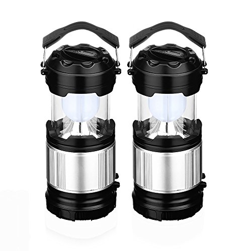 2 x LED Camping Laterne, Vtin zusammenklappbare 500lm tragbar LED Campinglampe mit 3 AA-Batterien, 3 Helligkeitsstufe mit 30 LED, Batteriebetrieb, haltbar Außenleuchte für Wandern, Camping, Notfall Gartenlaterne usw [Energieklasse A+]