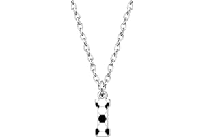 Astellea Football Gifts for Girls Boys Initial Necklace for Soccer Players Lovers Coach Fashion Football Letter Necklace Christmas Birthday Party Jewelry Present for Son Daughter Teenage