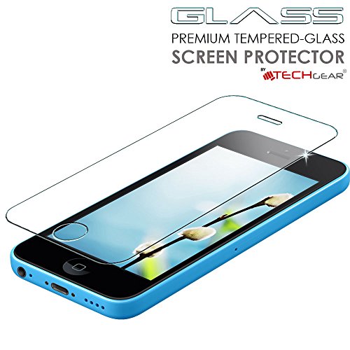 [3 Pack of] TECHGEARÂ® Apple iPhone SE / 5s / 5c / 5 GLASS Edition Genuine Tempered Glass Screen Protector Guard Cover (iPhone 5s/5c/5) â€¦