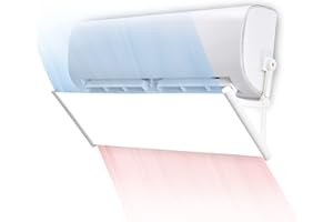 seeYOLO Deflector de aire acondicionado de pasta antihuellas, retráctil hasta 125 cm, sin necesidad de taladrar, parabrisas de aire acondicionado, color blanco