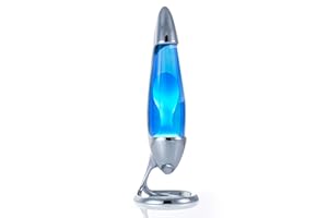 Mathmos Lampada di Lava Neo per adulti che per bambini - Argento Lucido - Blu/Turchese