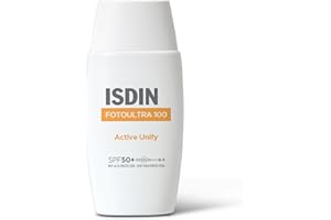 ISDIN FotoUltra100 Active Unify SPF 50+ (50ml) | Crème Solaire Visage à Triple Action Dépigmentante | Éclaircit et Unifie le Teint | Usage Quotidien