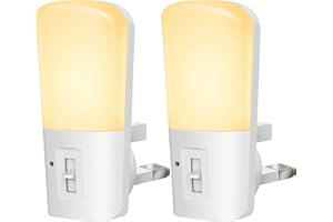 LOHAS-LED Plug in Night Light, Dimmable Night Lights, LOHAS Dusk to Dawn, Brightness Adjustable, Warm White 3000K, Good for Sleep, Children Light, Used in Hallway, Toddler Beds, Stairs, Bedroom, 2 Pack